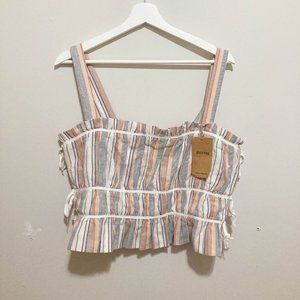SOLUDOS 100% Cotton Ruffle Ribbon Tank Top 